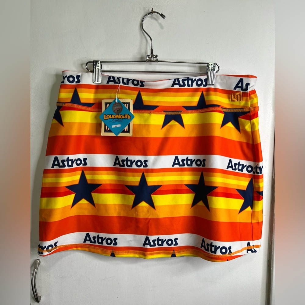 Loudmouth Astros Star-Print Women's Skort - Orange & Yellow